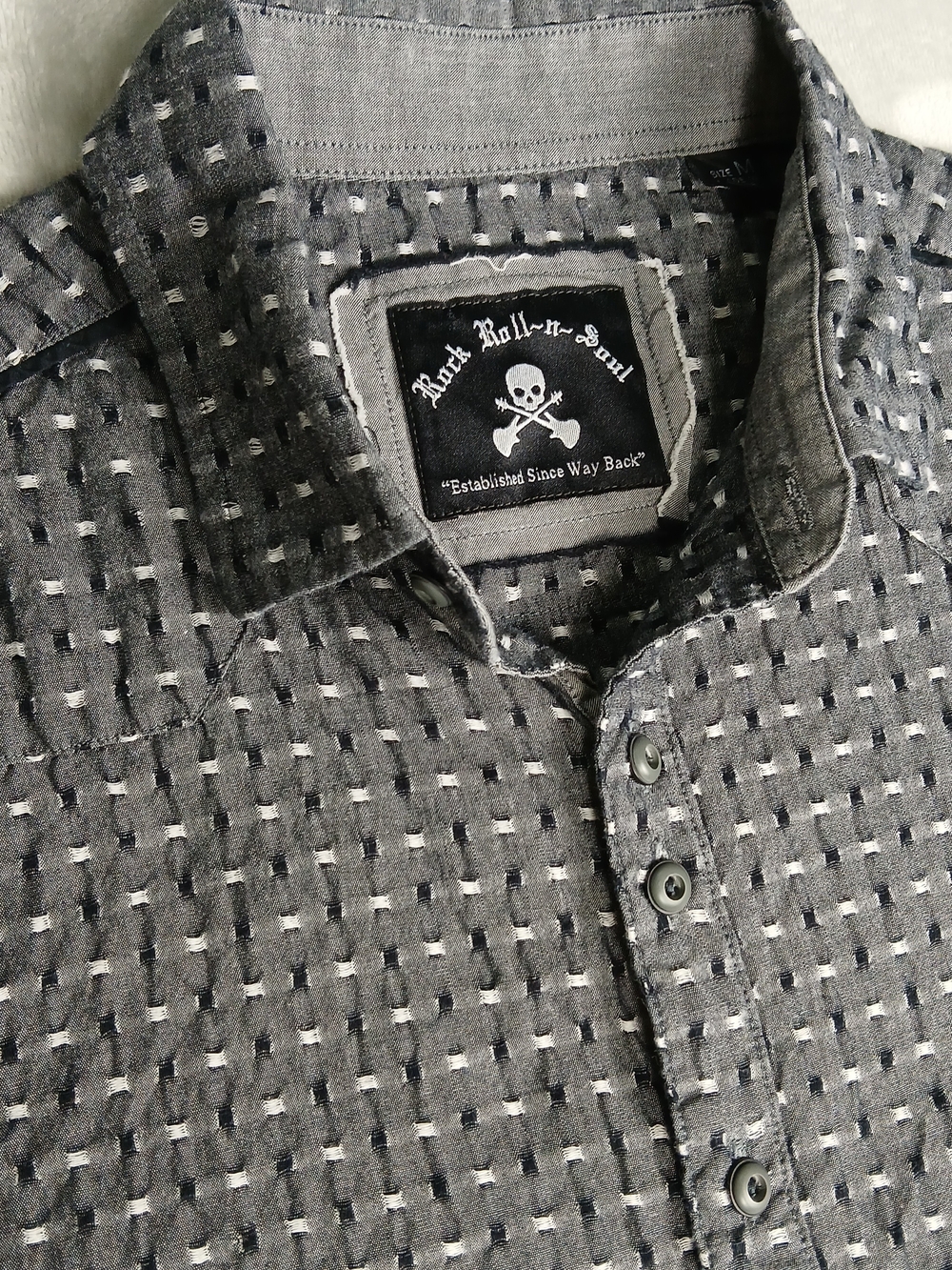 Rock Roll N Soul Button Up Shirt M Men's Geometric Weave Western Rocker